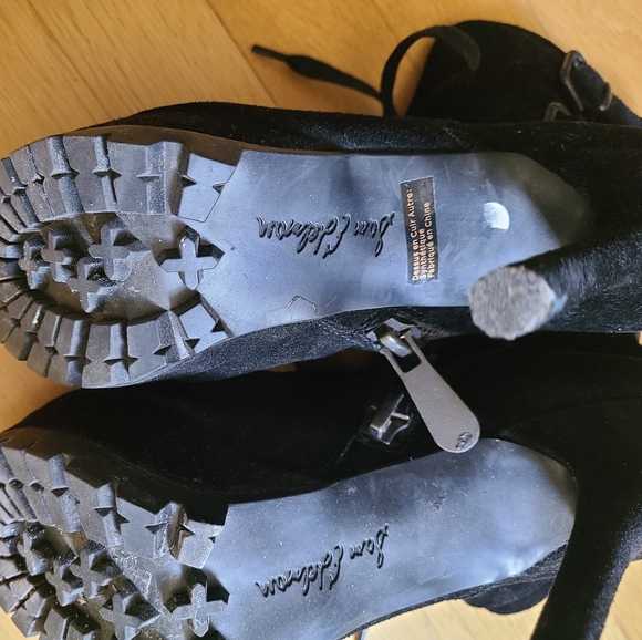 Suede booties on platform, lined. Sam Edelman size 7 1/2 - Picture 2 of 8